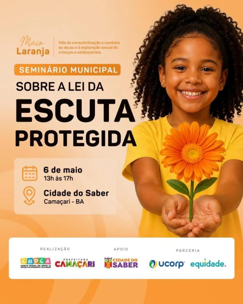  Camaçari sedia seminário sobre proteção de crianças e adolescentes no dia 6 de maio